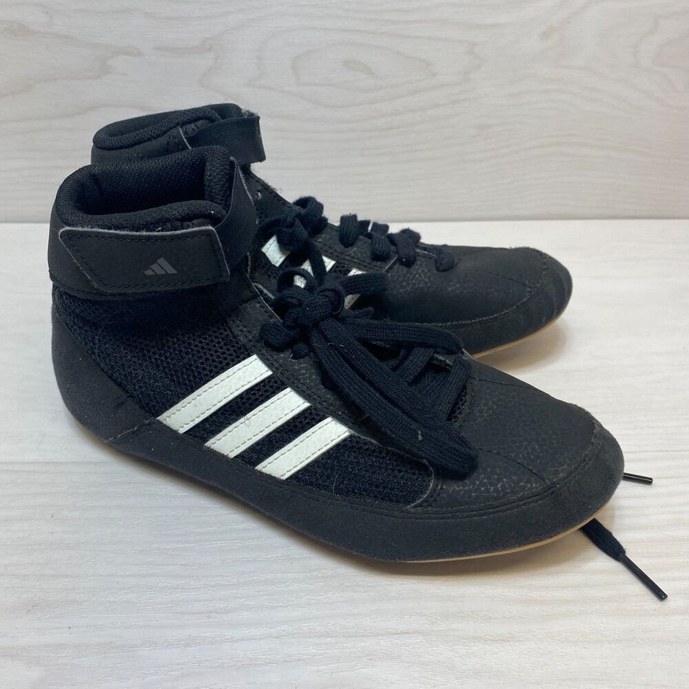 Adidas HVC 2 Wrestling Shoes Mens Size 5 Black Lace Up Round Toe Comfort Walking